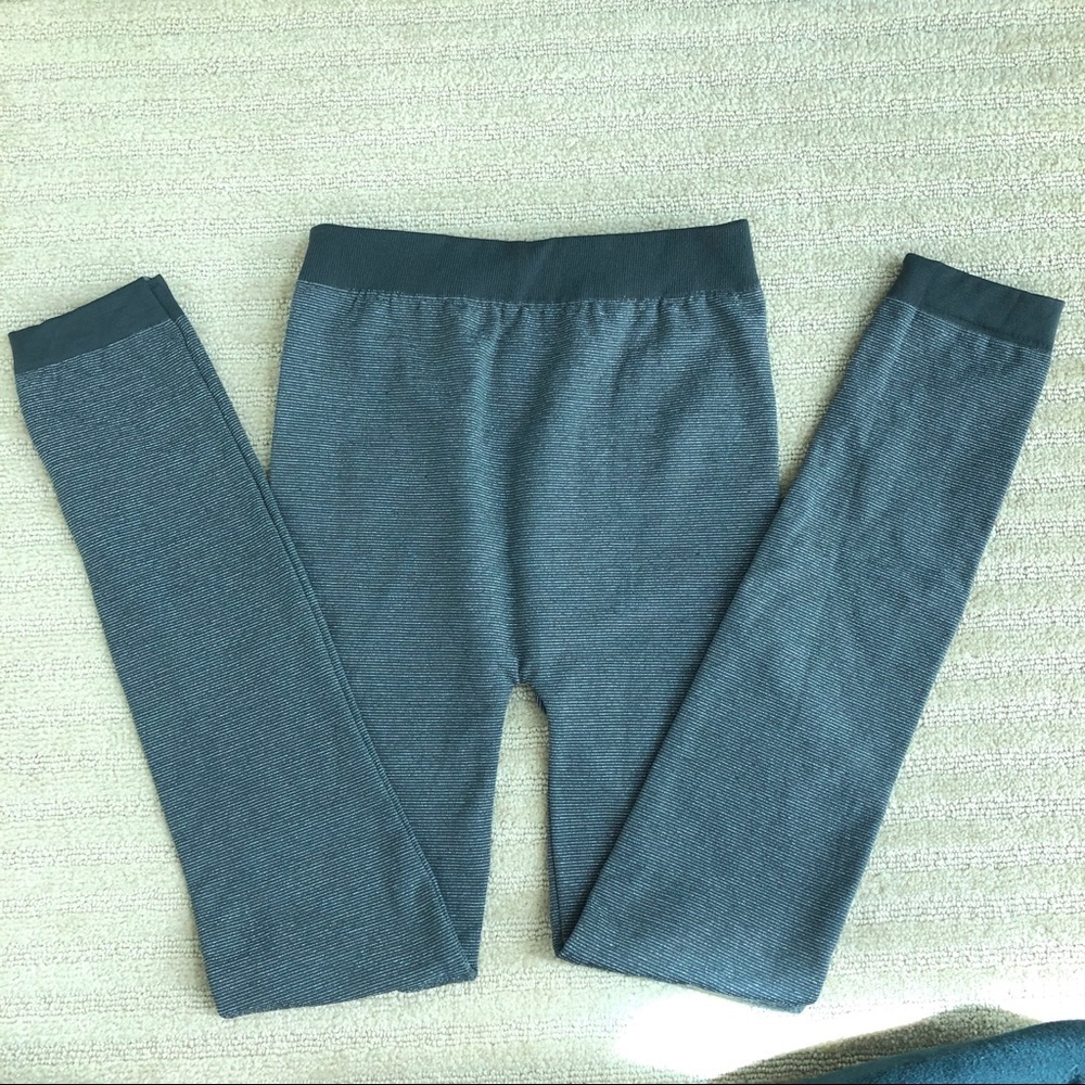 Gray Sparkle striped leggings - Sz Small